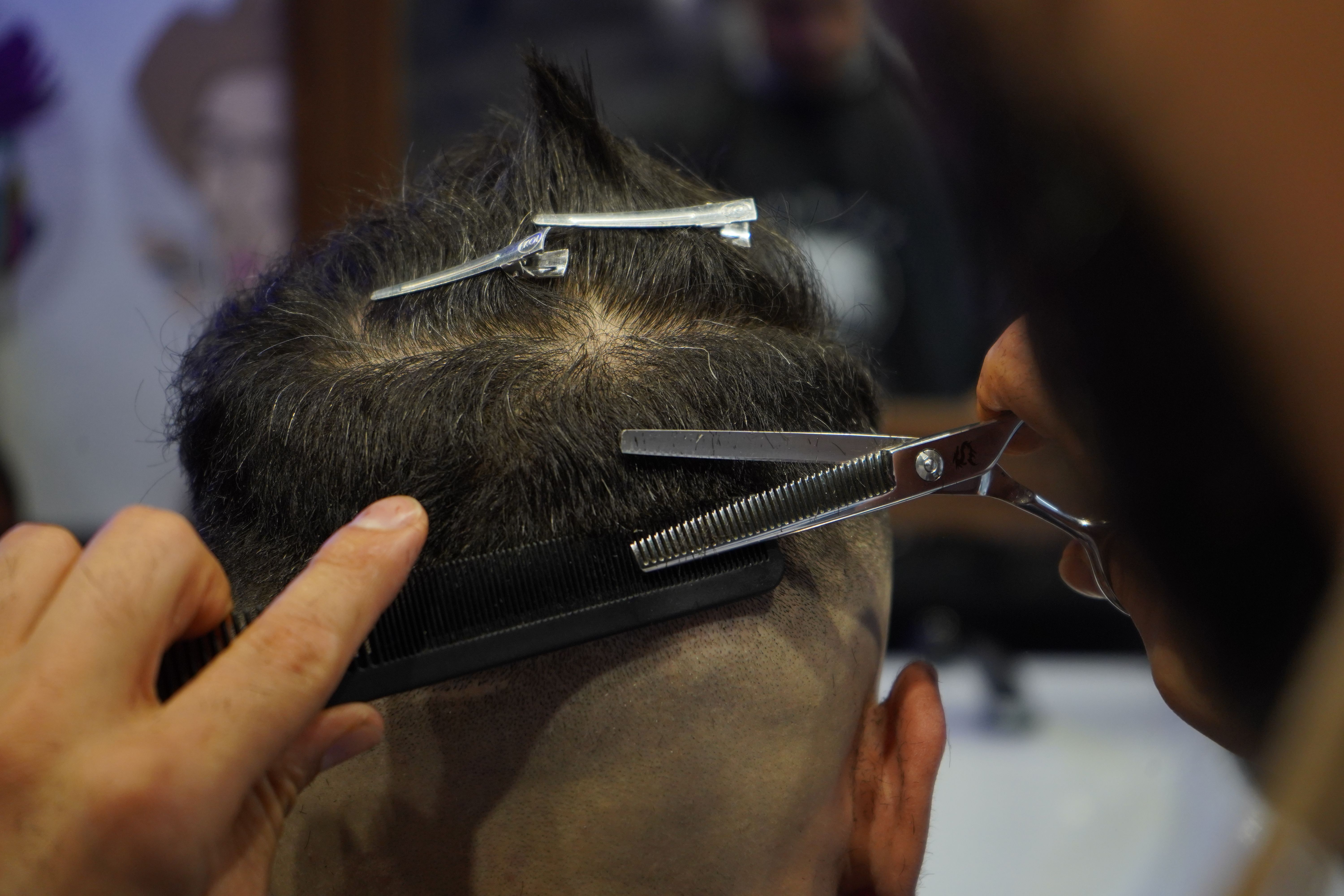 Barber grooming tools arranged for a professional appointment
